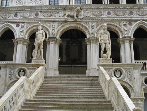 Staircase at Doge's Palace in Venice Italy