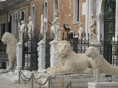 Porta Magna Sculptures, Venice Italy